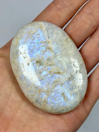 WHITE MOONSTONE PALM STONE (2) Palm stone The Crystal Avenues 