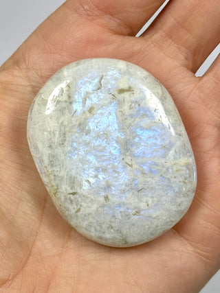 WHITE MOONSTONE PALM STONE (5) Palm stone The Crystal Avenues 