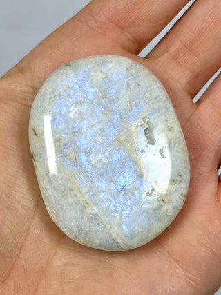 WHITE MOONSTONE PALM STONE (5) Palm stone The Crystal Avenues 