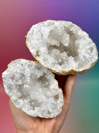 WHITE QUARTZ FRIENDSHIP GEODE (3) The Crystal Avenues 