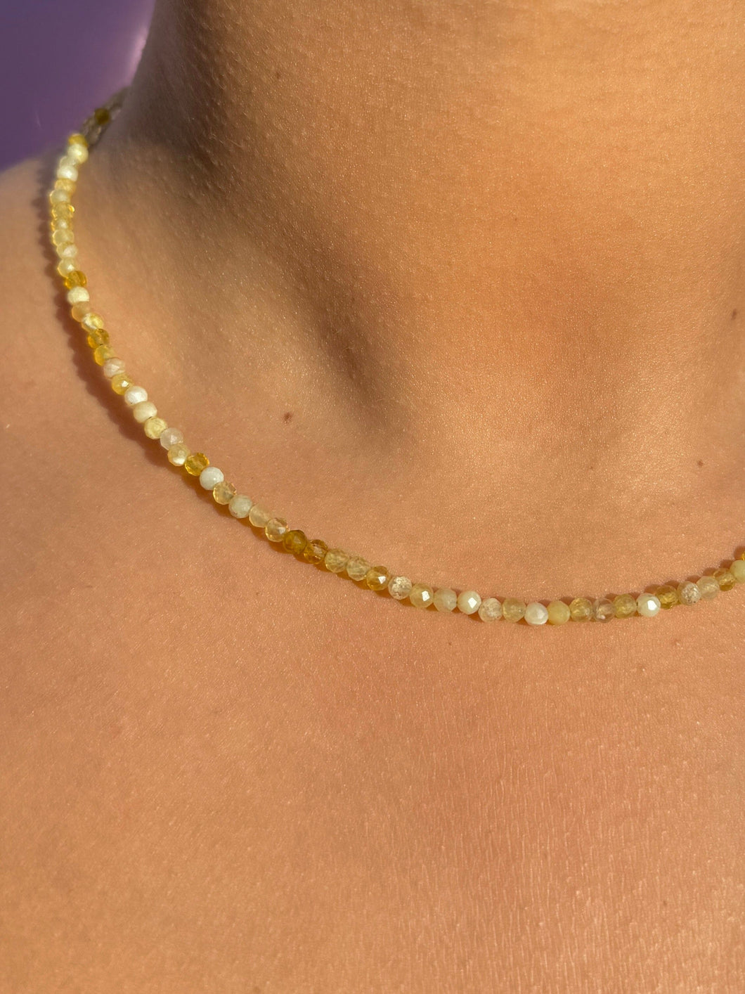 YELLOW OPAL FACET CHOKER NECKLACE Necklace The Crystal Avenues 