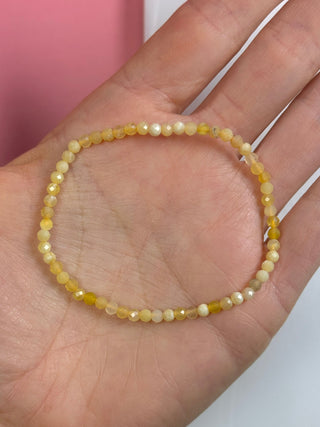 YELLOW OPAL FACET STRETCH BRACELET Bracelet The Crystal Avenues 