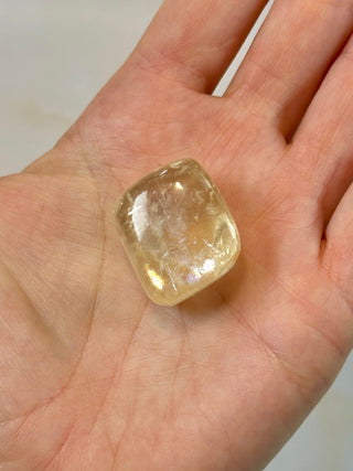 YELLOW OPTICAL CALCITE (1) Tumble Stone The Crystal Avenues 