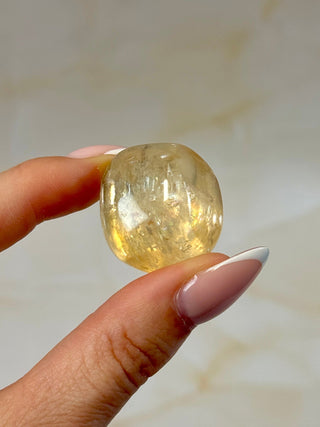 YELLOW OPTICAL CALCITE (3) Tumble Stone The Crystal Avenues 
