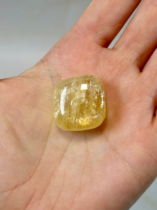YELLOW OPTICAL CALCITE (4) Tumble Stone The Crystal Avenues 
