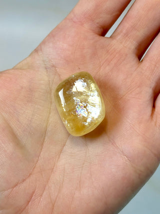 YELLOW OPTICAL CALCITE (5) Tumble Stone The Crystal Avenues 