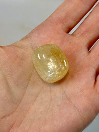 YELLOW OPTICAL CALCITE (6) Tumble Stone The Crystal Avenues 