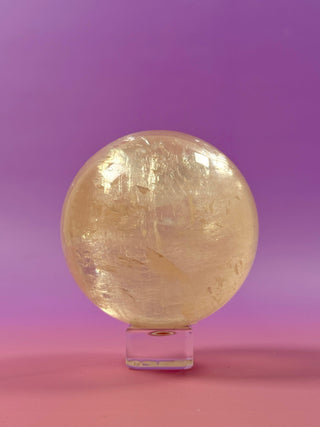 YELLOW OPTICAL CALCITE SPHERE (1) sphere The Crystal Avenues 