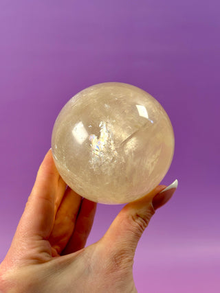 YELLOW OPTICAL CALCITE SPHERE (2) sphere The Crystal Avenues 