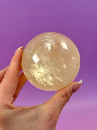 YELLOW OPTICAL CALCITE SPHERE (2) sphere The Crystal Avenues 