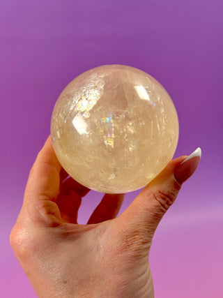 YELLOW OPTICAL CALCITE SPHERE (2) sphere The Crystal Avenues 