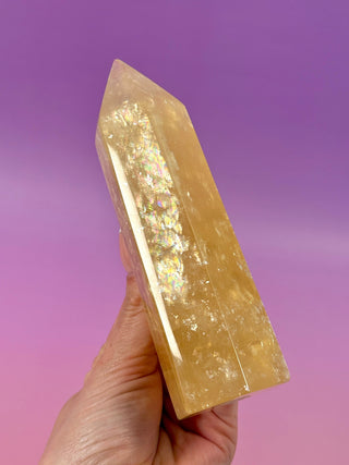 YELLOW OPTICAL CALCITE TOWER (1) Palmstone The Crystal Avenues 