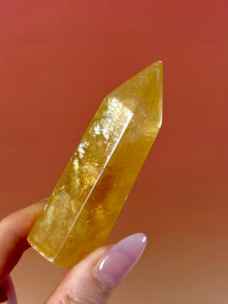 YELLOW OPTICAL CALCITE TOWER (2) Palmstone The Crystal Avenues 