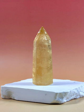 YELLOW OPTICAL CALCITE TOWER (3) Palmstone The Crystal Avenues 