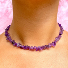 Load image into Gallery viewer, AMETHYST CHIP CHOKER NECKLACE Bracelet The Crystal Avenues 
