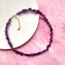 Load image into Gallery viewer, AMETHYST CHIP CHOKER NECKLACE Bracelet The Crystal Avenues 
