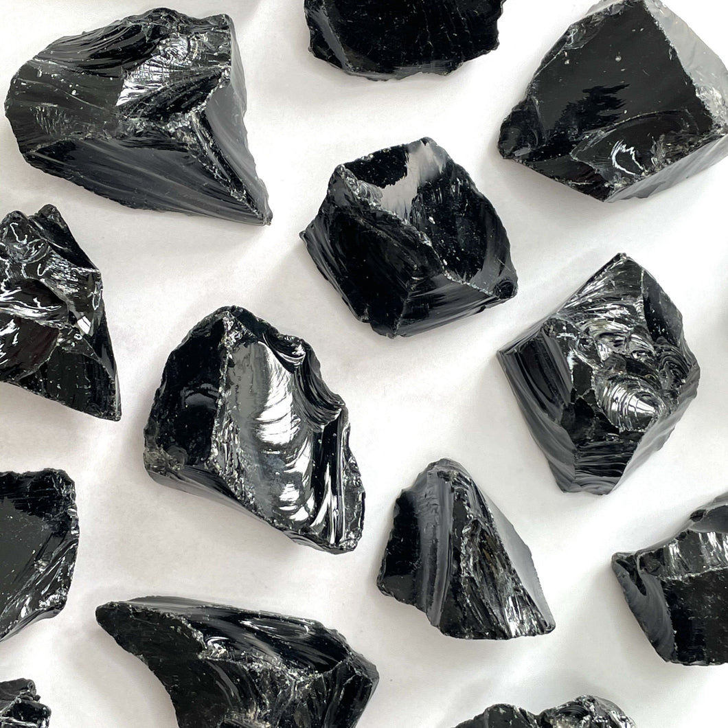 BLACK OBSIDIAN RAW tumble stone The Crystal Avenues 