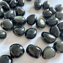 Load image into Gallery viewer, BLACK OBSIDIAN TUMBLE STONE tumble stone The Crystal Avenues 
