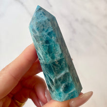 Load image into Gallery viewer, BLUE APATITE TOWER (1) tumble stone The Crystal Avenues 
