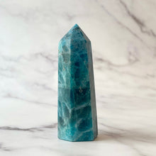 Load image into Gallery viewer, BLUE APATITE TOWER (1) tumble stone The Crystal Avenues 
