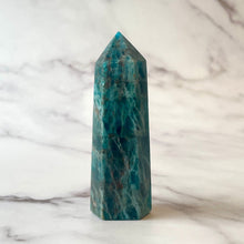 Load image into Gallery viewer, BLUE APATITE TOWER (1) tumble stone The Crystal Avenues 
