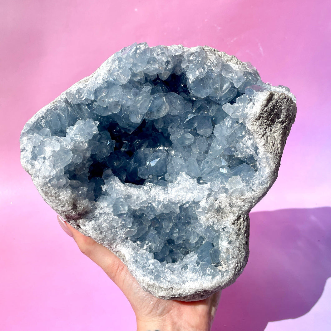 CELESTITE CLUSTER - EXTRA QUALITY (1) Cluster The Crystal Avenues 