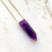 Load image into Gallery viewer, CRYSTAL NECKLACE - AMETHYST POINT Necklace The Crystal Avenues 
