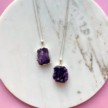 Load image into Gallery viewer, CRYSTAL NECKLACE - DRUZY AMETHYST Necklace The Crystal Avenues 
