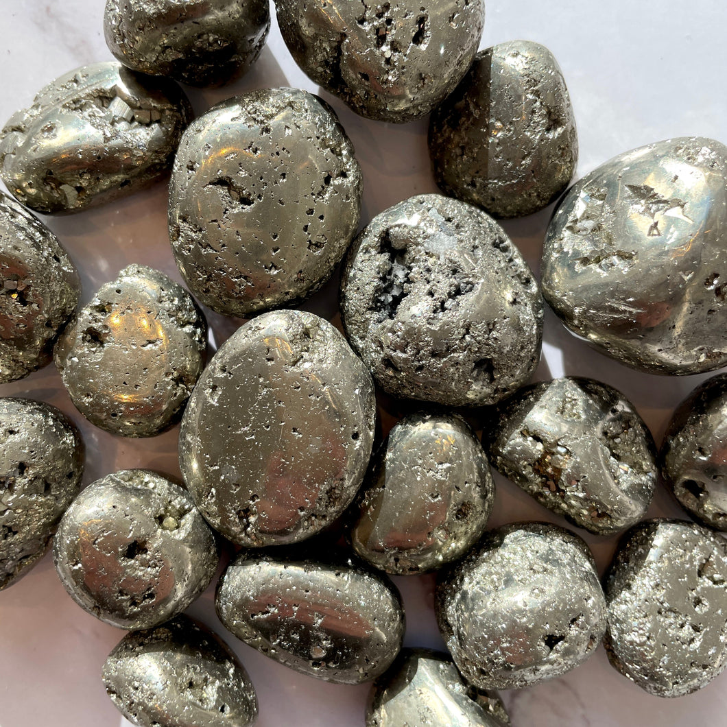DRUZY PYRITE TUMBLE STONE Raw Crystal The Crystal Avenues 