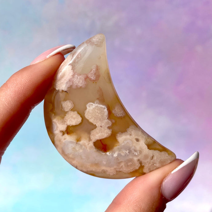 FLOWER AGATE MOON (1) The Crystal Avenues 
