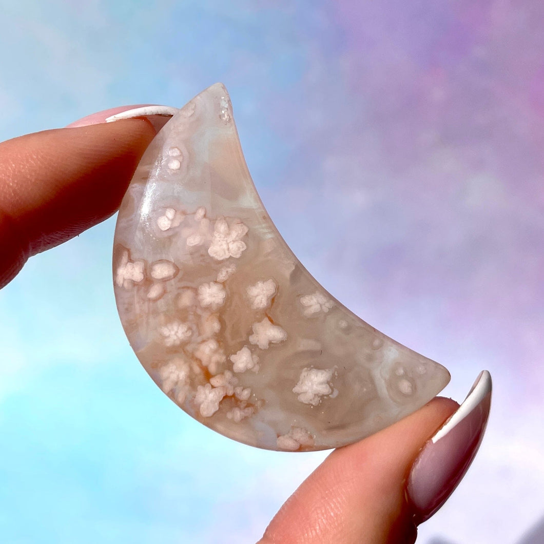FLOWER AGATE MOON (6) The Crystal Avenues 