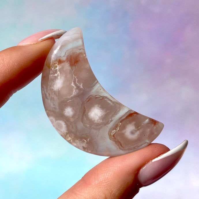 FLOWER AGATE MOON (8) The Crystal Avenues 