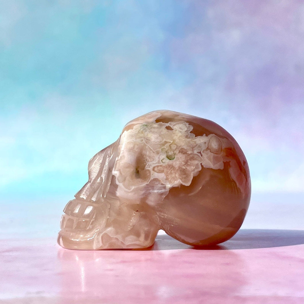 FLOWER AGATE SKULL (4) The Crystal Avenues 