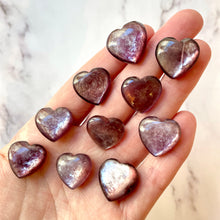 Load image into Gallery viewer, GEM LEPIDOLITE HEART tumble stone The Crystal Avenues 
