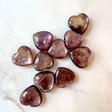 Load image into Gallery viewer, GEM LEPIDOLITE HEART tumble stone The Crystal Avenues 
