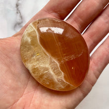 Load image into Gallery viewer, HONEY CALCITE PALM STONE (1) Palmstone The Crystal Avenues 
