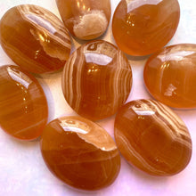 Load image into Gallery viewer, HONEY CALCITE PALM STONE Palmstone The Crystal Avenues 
