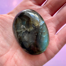 Load image into Gallery viewer, LABRADORITE PALM STONE (3) tumble stone The Crystal Avenues 
