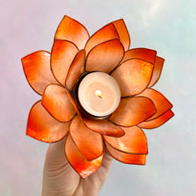 Load image into Gallery viewer, LOTUS FLOWER TEA LIGHT HOLDER - SACRAL CHAKRA Candle holder The Crystal Avenues 
