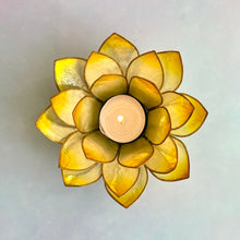 Indlæs billede til gallerivisning LOTUS FLOWER TEA LIGHT HOLDER - SOLAR PLEXUS CHAKRA Candle holder The Crystal Avenues 
