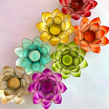 Load image into Gallery viewer, LOTUS FLOWER TEA LIGHT HOLDERS - 7 CHAKRA SET Candle holder The Crystal Avenues 
