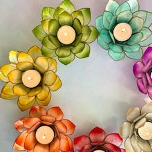 Load image into Gallery viewer, LOTUS FLOWER TEA LIGHT HOLDERS - 7 CHAKRA SET Candle holder The Crystal Avenues 
