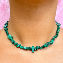 Load image into Gallery viewer, MALACHITE CHIP CHOKER NECKLACE Bracelet The Crystal Avenues 
