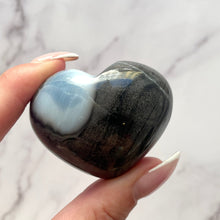 Load image into Gallery viewer, OWYHEE BLUE OPAL - HEART (2) tumble stone The Crystal Avenues 
