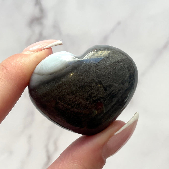 OWYHEE BLUE OPAL - HEART (8) tumble stone The Crystal Avenues 