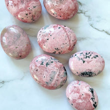 Load image into Gallery viewer, PERUVIAN RHODONITE PALM STONE tumble stone The Crystal Avenues 
