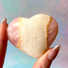 Load image into Gallery viewer, PINK ARAGONITE HEART (42) tumble stone The Crystal Avenues 
