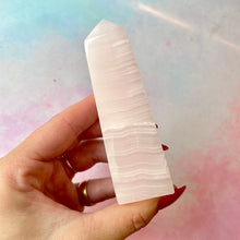 Load image into Gallery viewer, PINK MANGANO CALCITE TOWER (1) tumble stone The Crystal Avenues 
