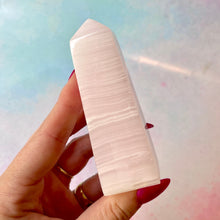 Load image into Gallery viewer, PINK MANGANO CALCITE TOWER (2) tumble stone The Crystal Avenues 
