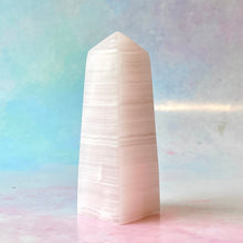 Load image into Gallery viewer, PINK MANGANO CALCITE TOWER (2) tumble stone The Crystal Avenues 
